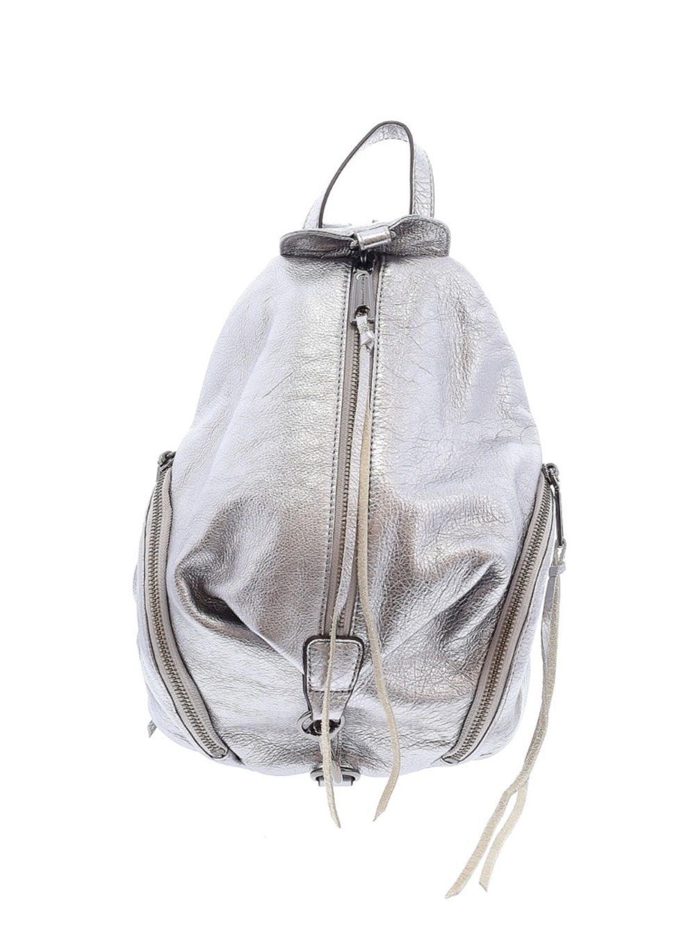 Rebecca Minkoff Metallic Silver Leather Backpack